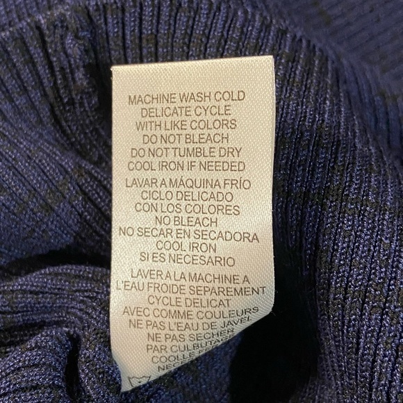 Navy Blend Classic Nina Leonard Sweater Dress with Flare Sleeves NWOT - Picture 5 of 7